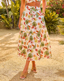 Sea Drift Tropical Print Cotton Maxi Skirt