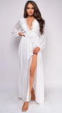 Pirae White Button Down Maxi Dress