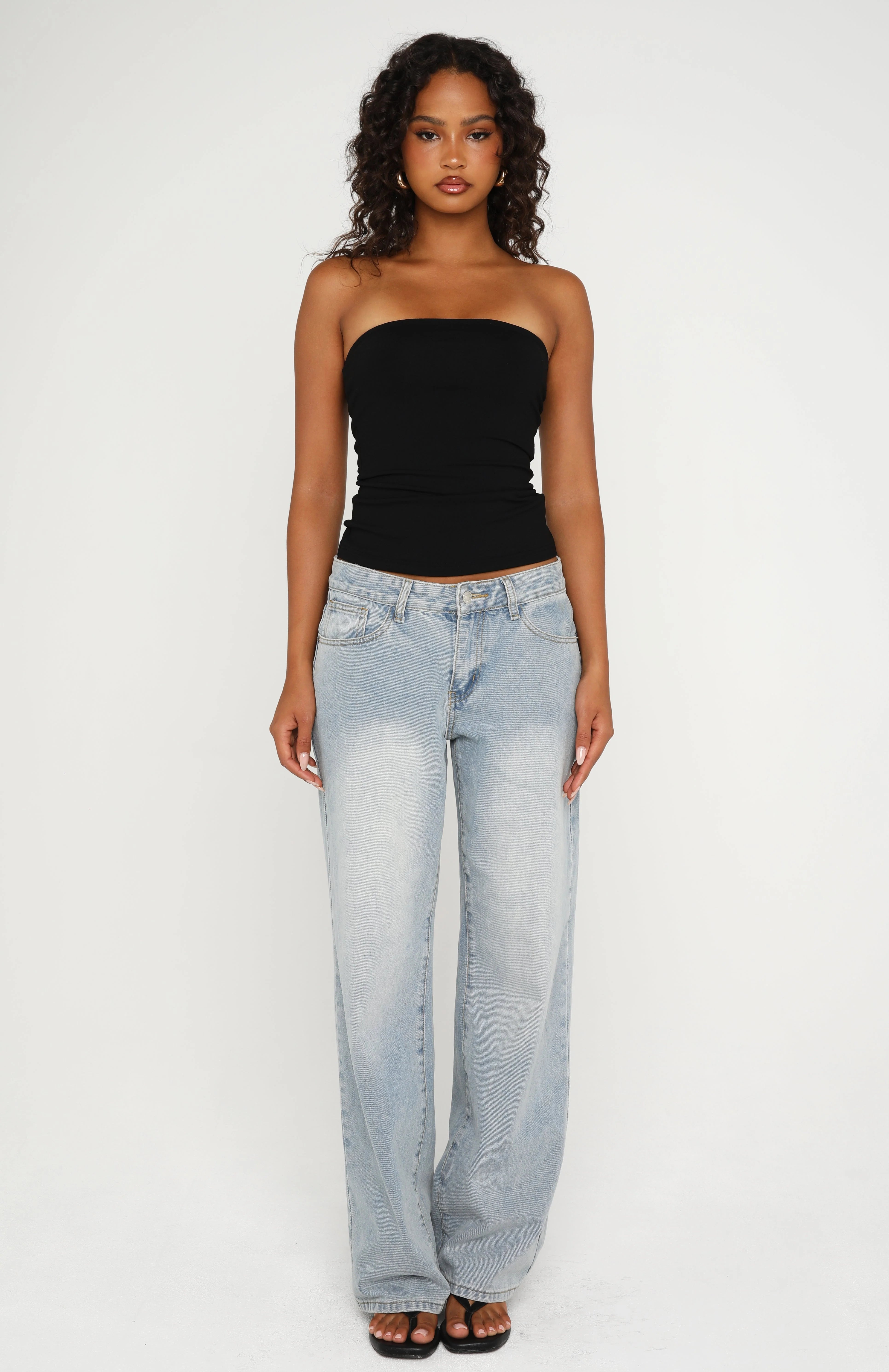 Tiny Drama Strapless Top Black