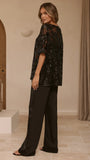 Arlo Oversized Sequin Top Black Floral