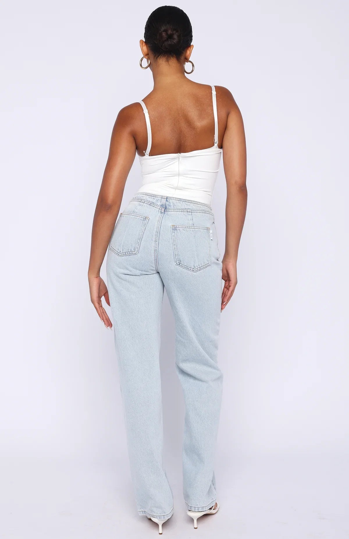 Overachieving Mid Rise Straight Leg Jeans Glacier Blue