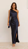 Halle One Shoulder Maxi Dress Navy