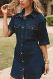 Hailey Denim Mini Dress Dark Denim