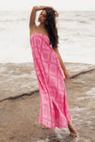 Soph Strapless Maxi Dress Pink Red