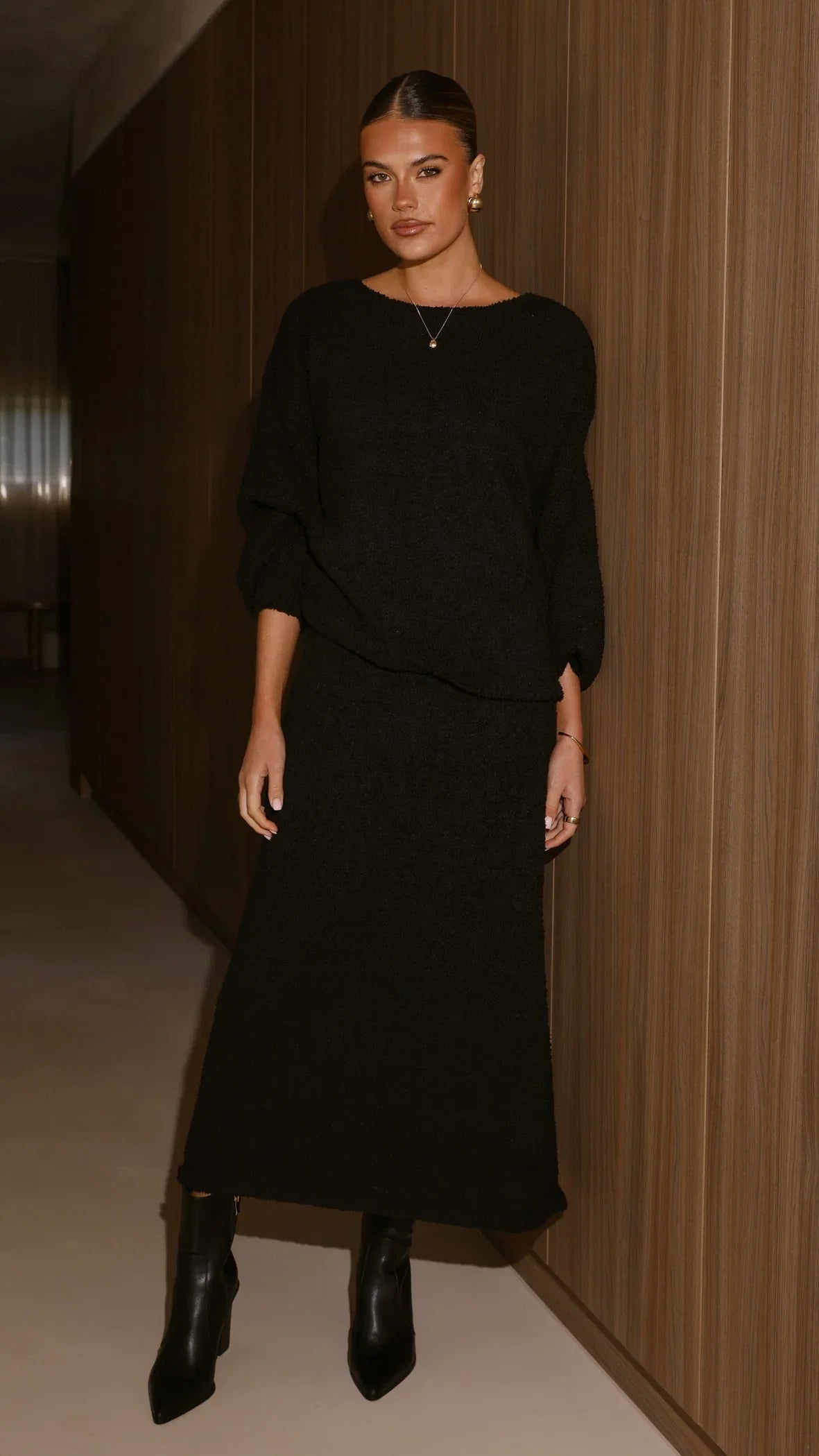 Cohen Knit Midi Skirt Black