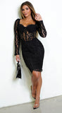 Bella Lace Corset Dress Black