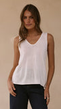Annie Scoop Neck Tank White