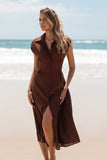Cami Midi Dress Chocolate Brown