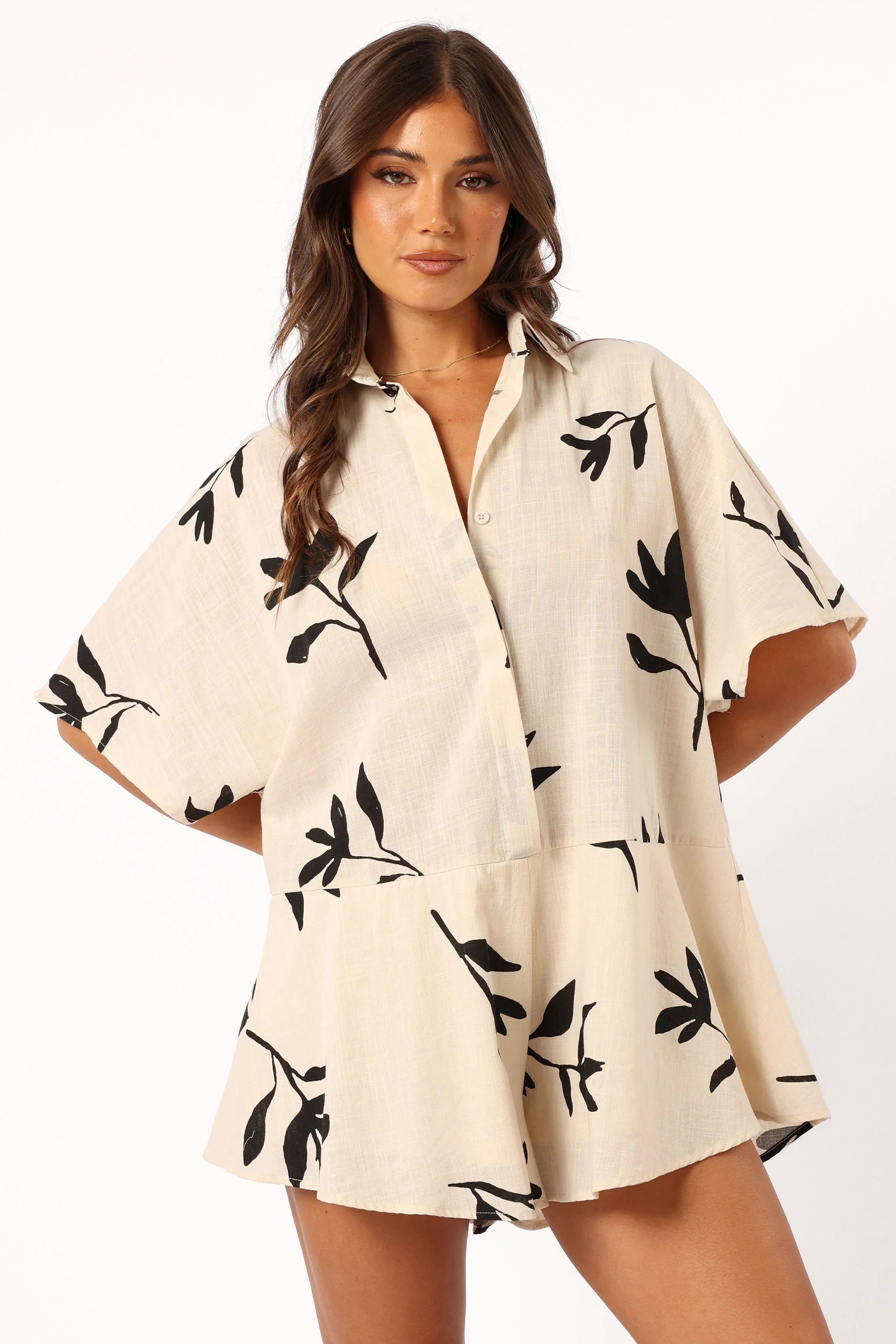 Sebastian Romper White Black Print