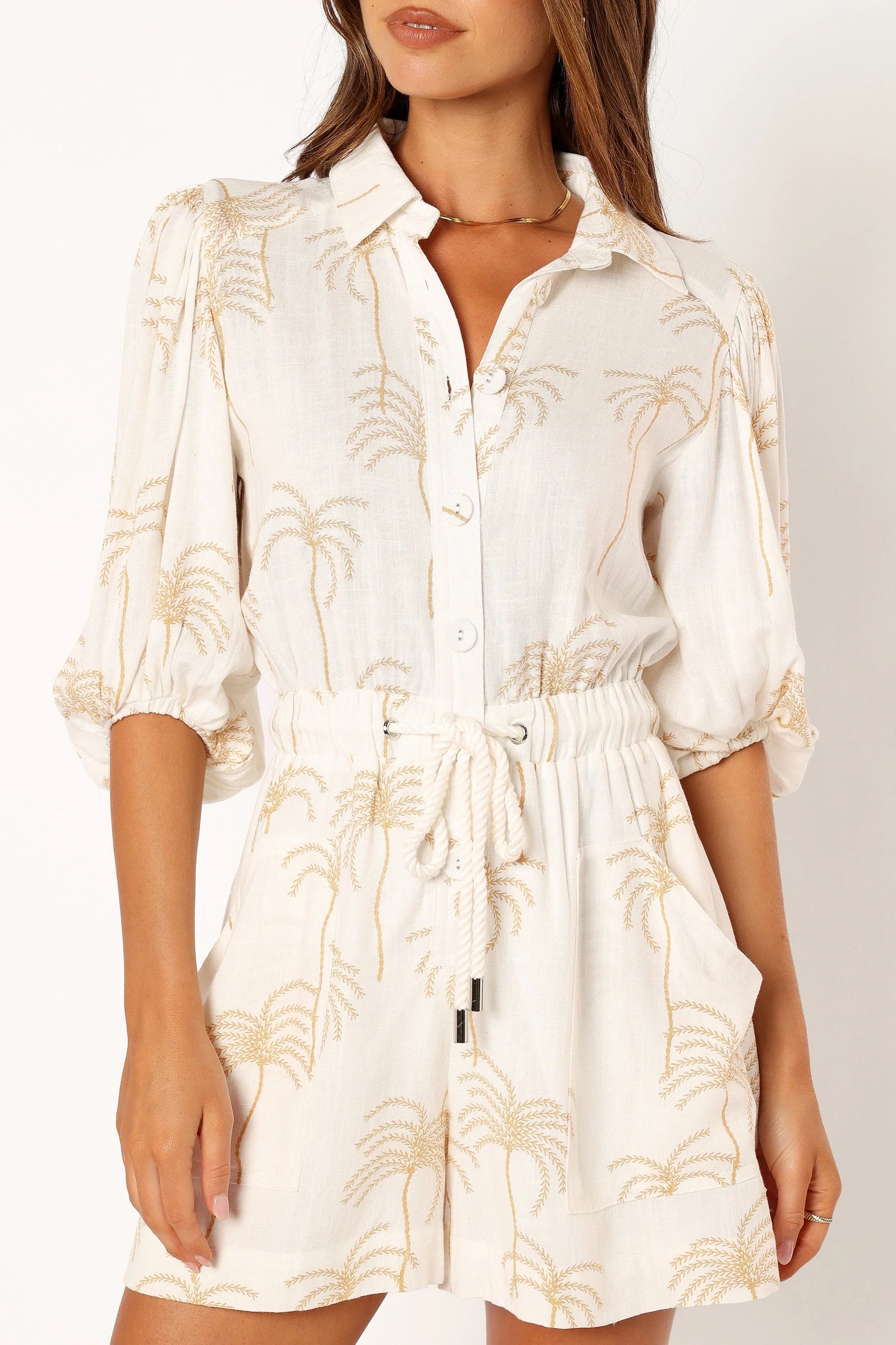 Gina Romper White Print