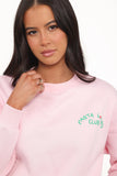Pasta Lovers Club Graphic Sweater Pink