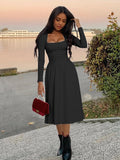 A Line Maxi Dress Ruffle Flowy Formal Long Dresses