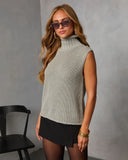 Candle Glow Sleeveless Turtleneck Sweater