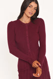 Darlina Long Sleeve Mini Dress Burgundy