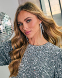 Frosted Fantasy Rhinestone Chandelier Earrings