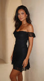 Heirloom Lace Mini Dress Black
