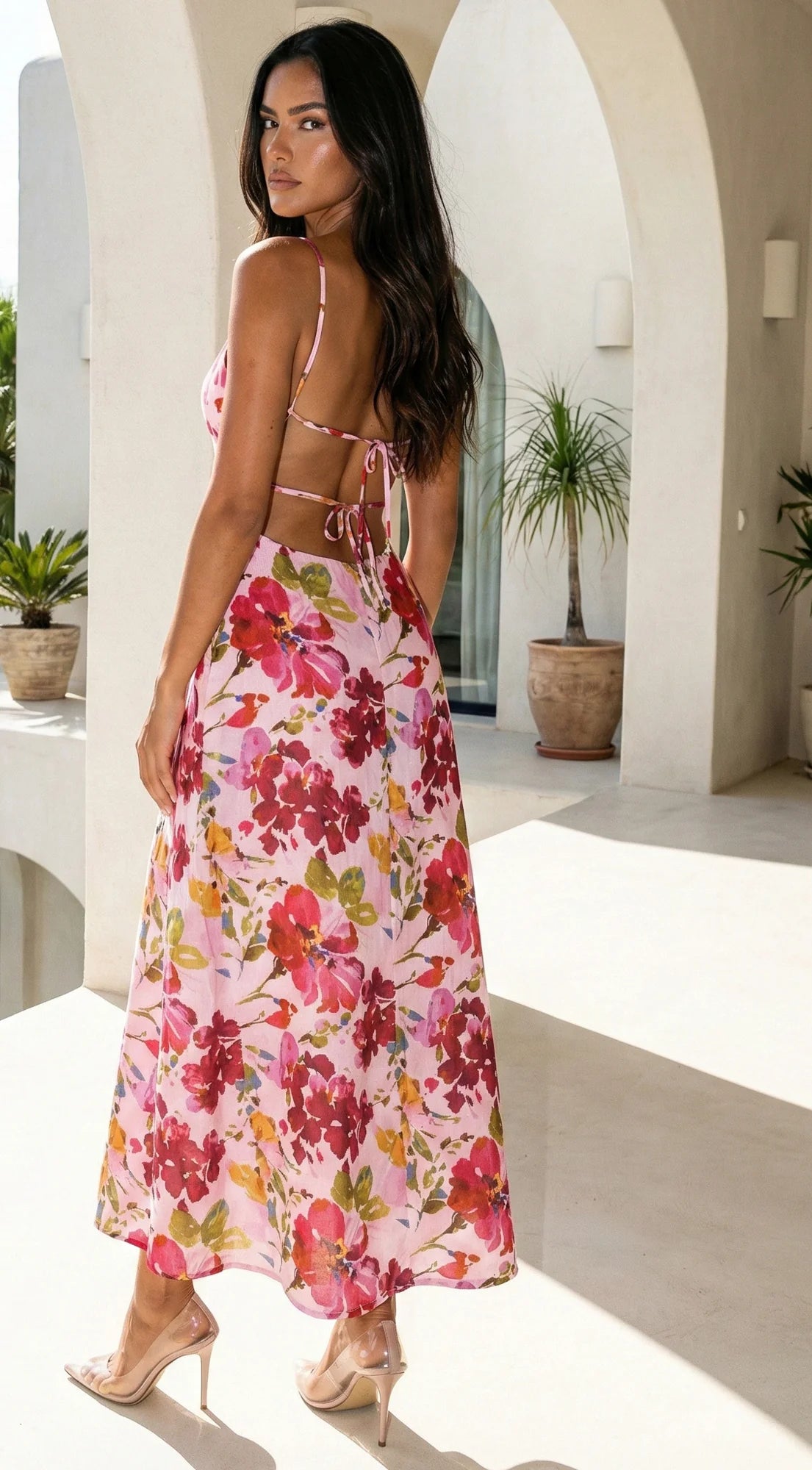 Floréa Bodice Floral Maxi Dress Pink