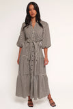 Dixon Maxi Dress Black Cream Gingham