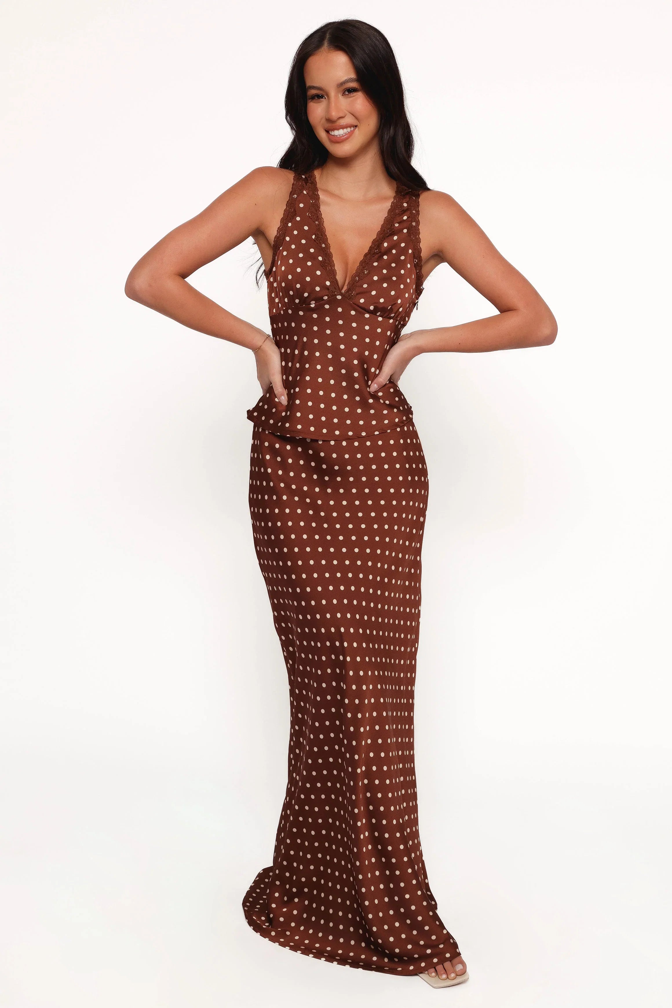 Velman Skirt Brown Polka Dot