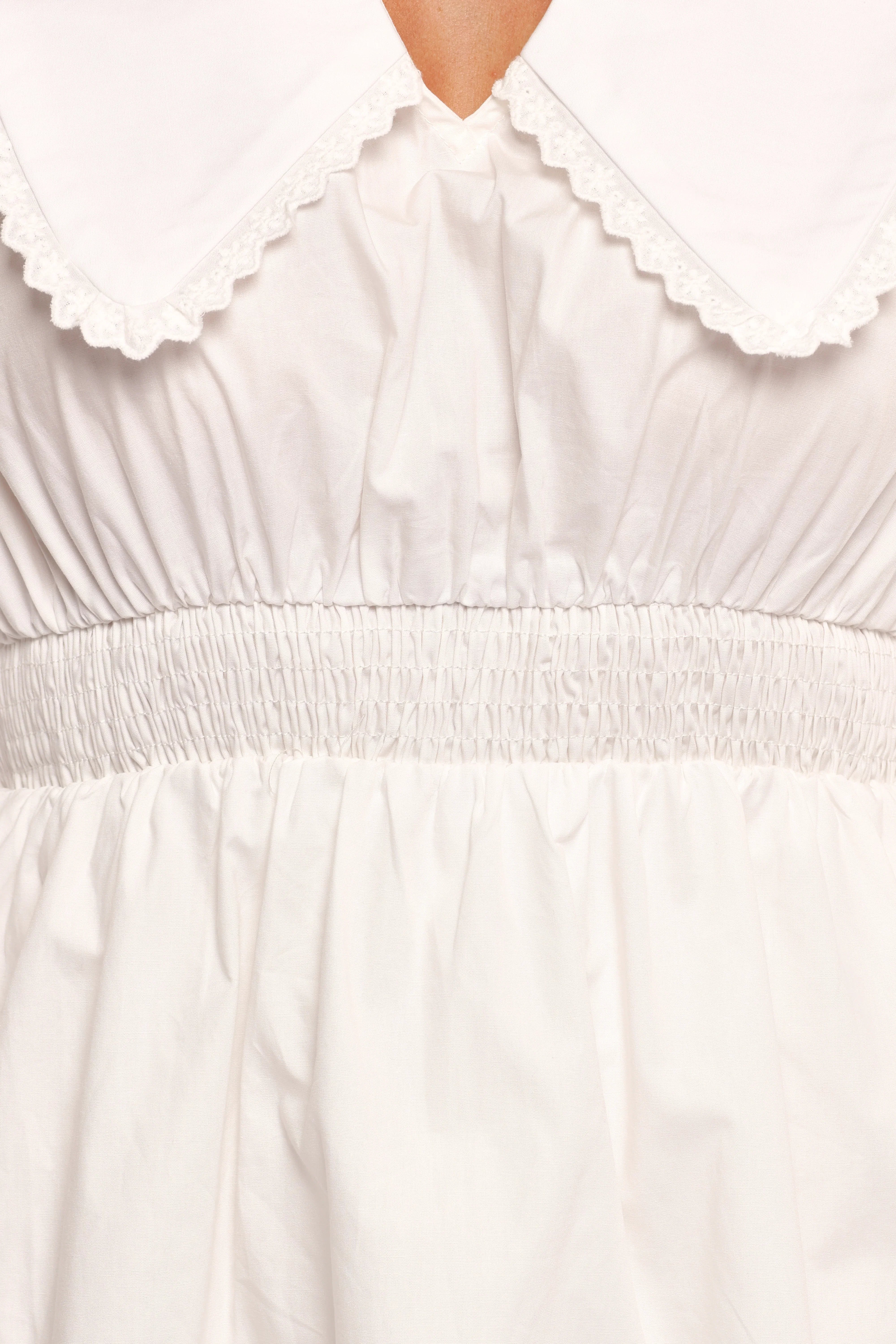 Nerida Long Sleeve Mini Dress White
