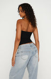 Tiny Drama Strapless Top Black