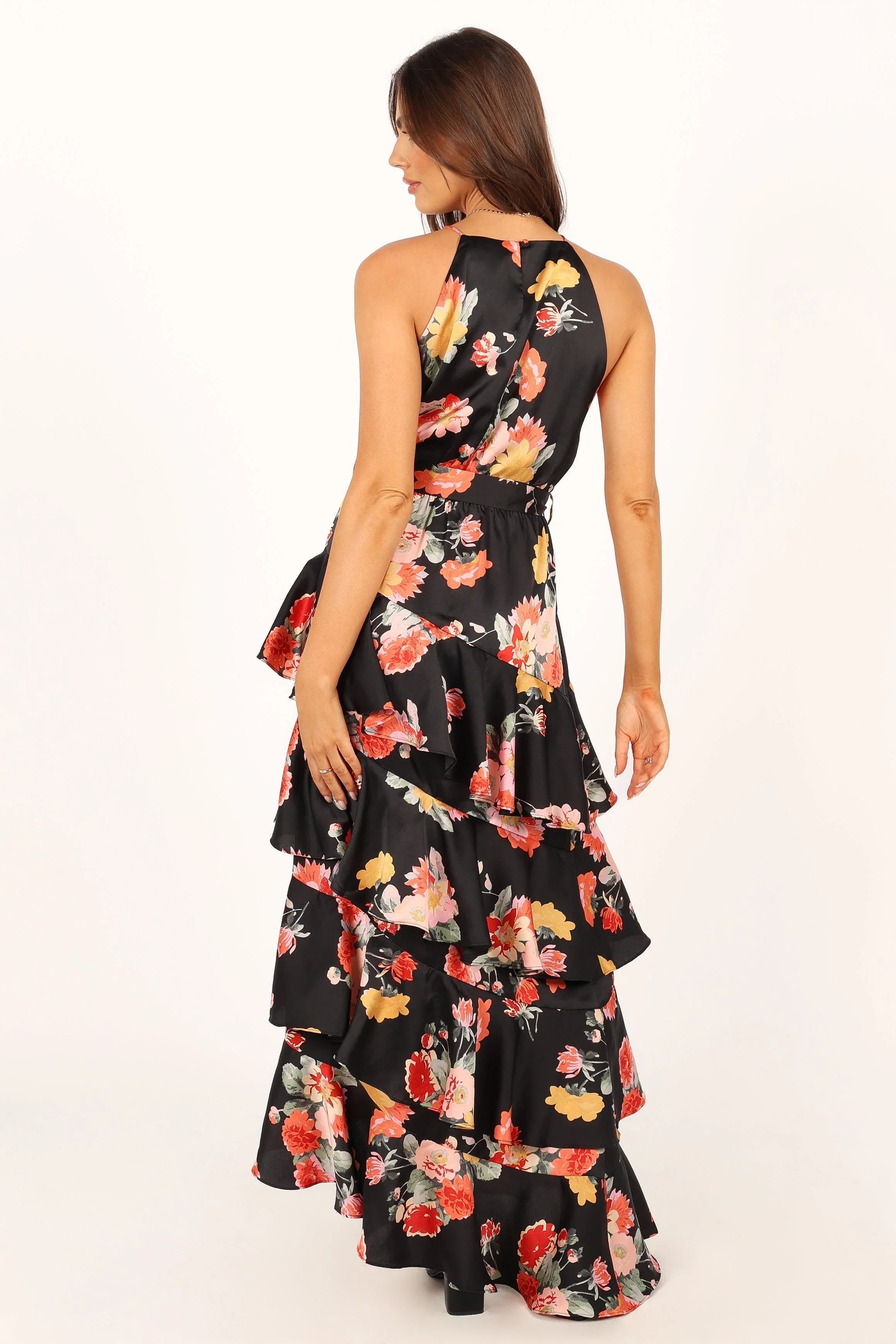 Sarona Halterneck Maxi Dress Black Floral