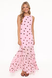 Keani Maxi Dress Pink Polka Dot