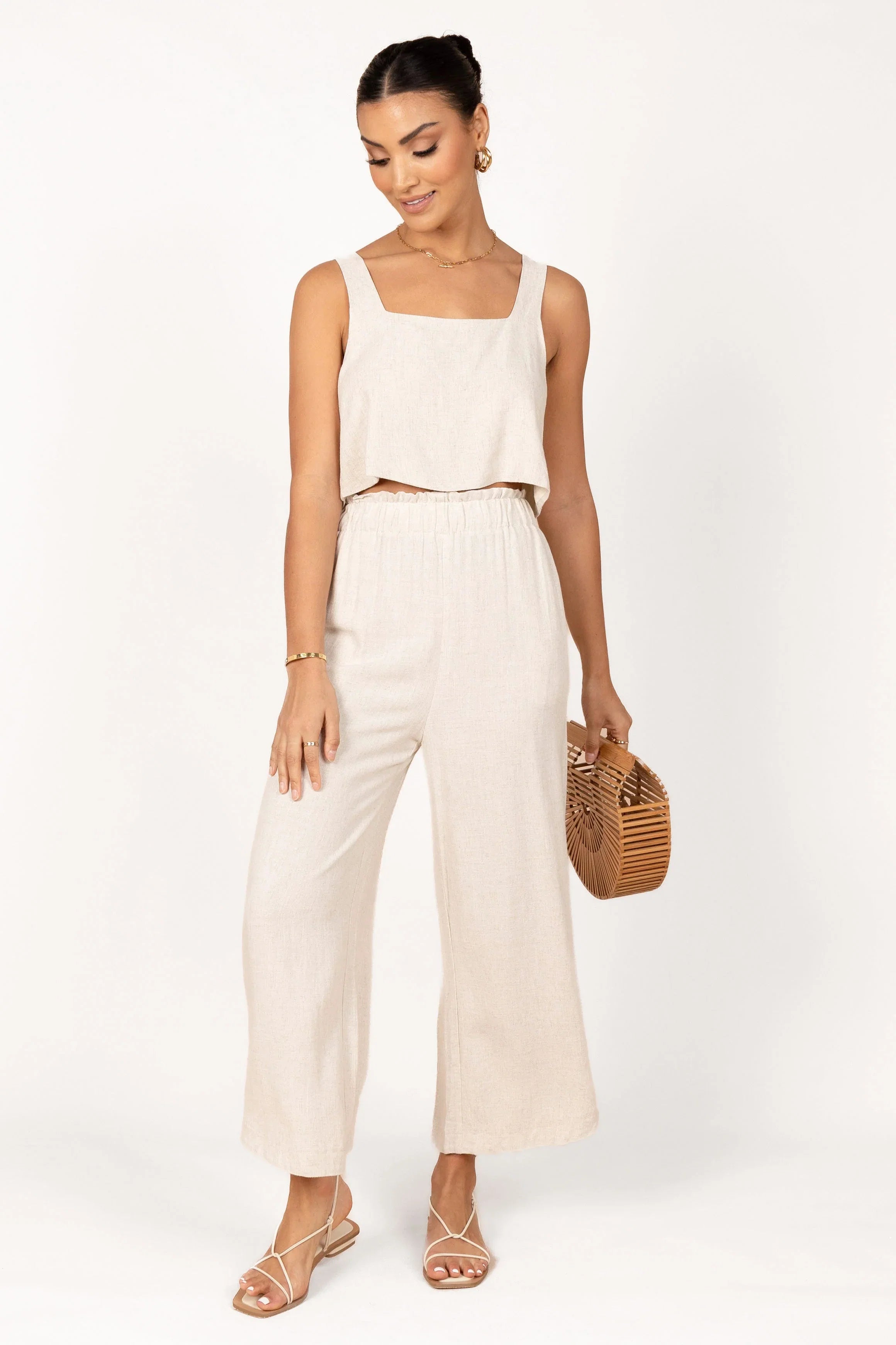 Eleanor High Waisted Pants Beige