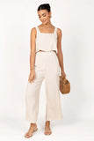 Eleanor High Waisted Pants Beige