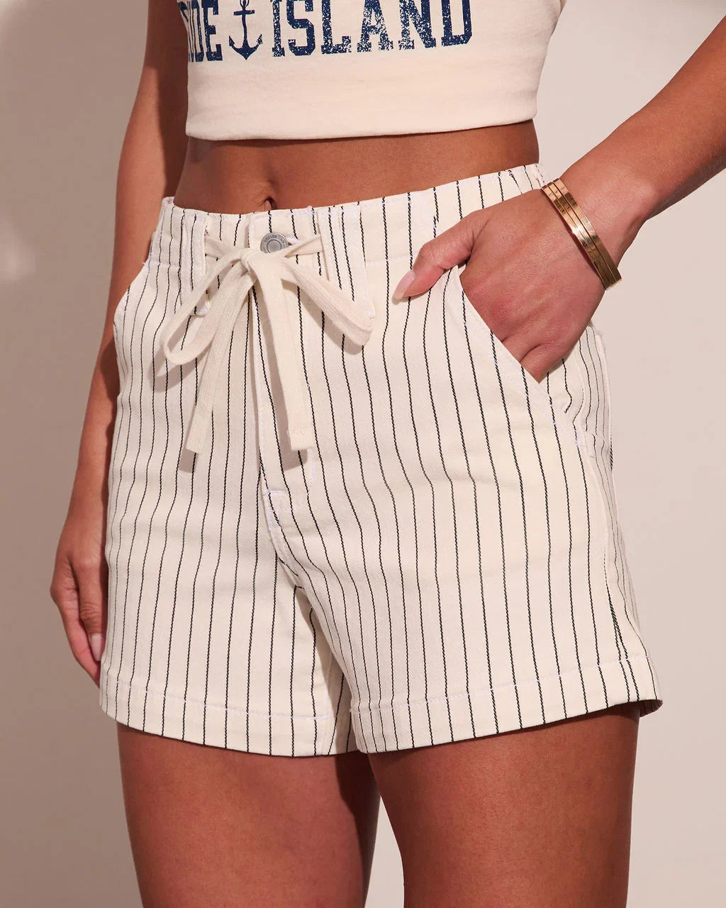 Dock Bliss Striped Drawstring Shorts