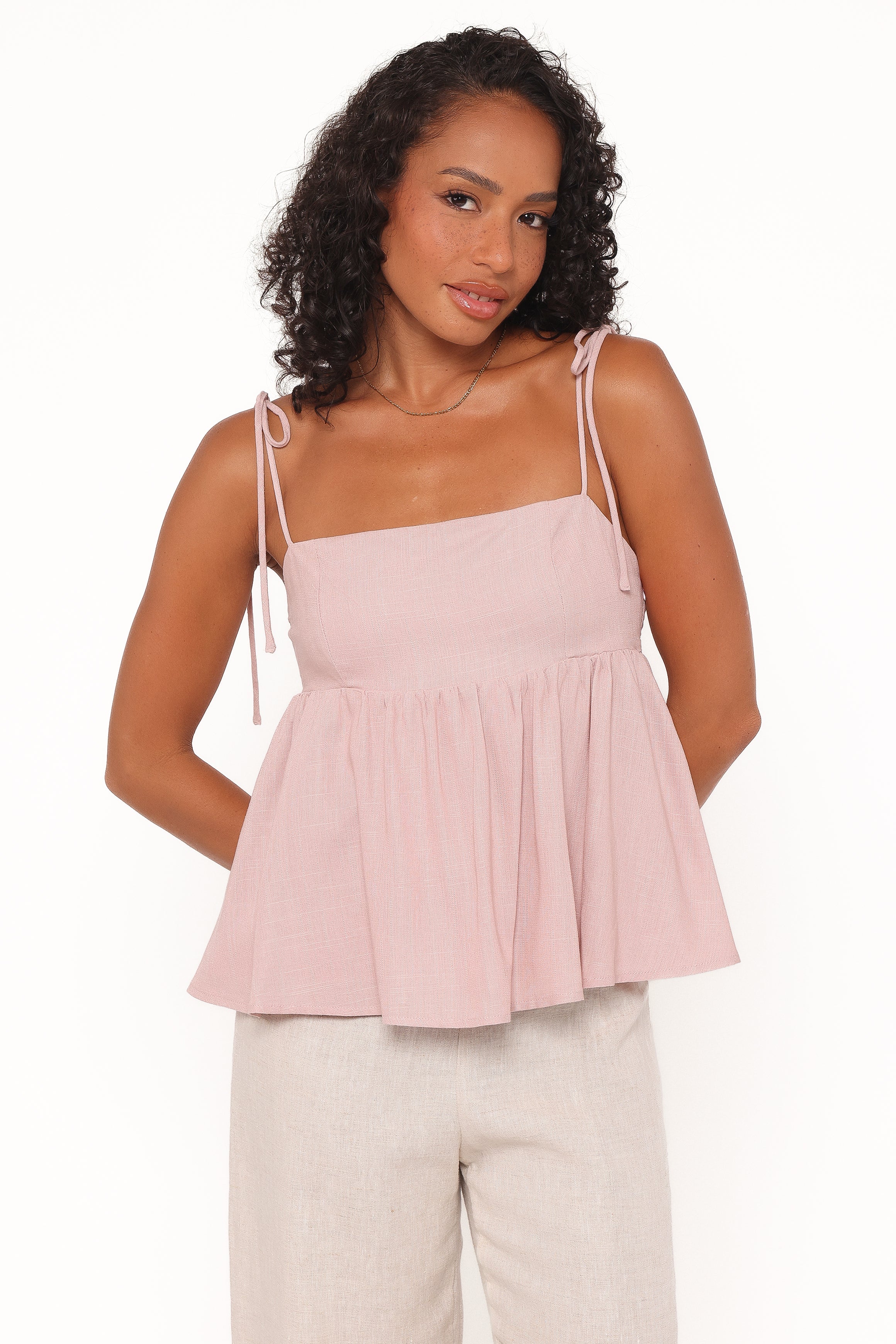 Zephyra Baby Doll Top Pale Pink