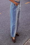 Yuri Wide Leg Jeans Two Tone Blue