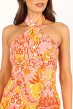 Elyse Halterneck Mini Dress Pink Orange
