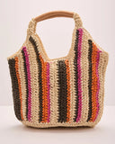 Sunswept Form Striped Straw Tote Bag