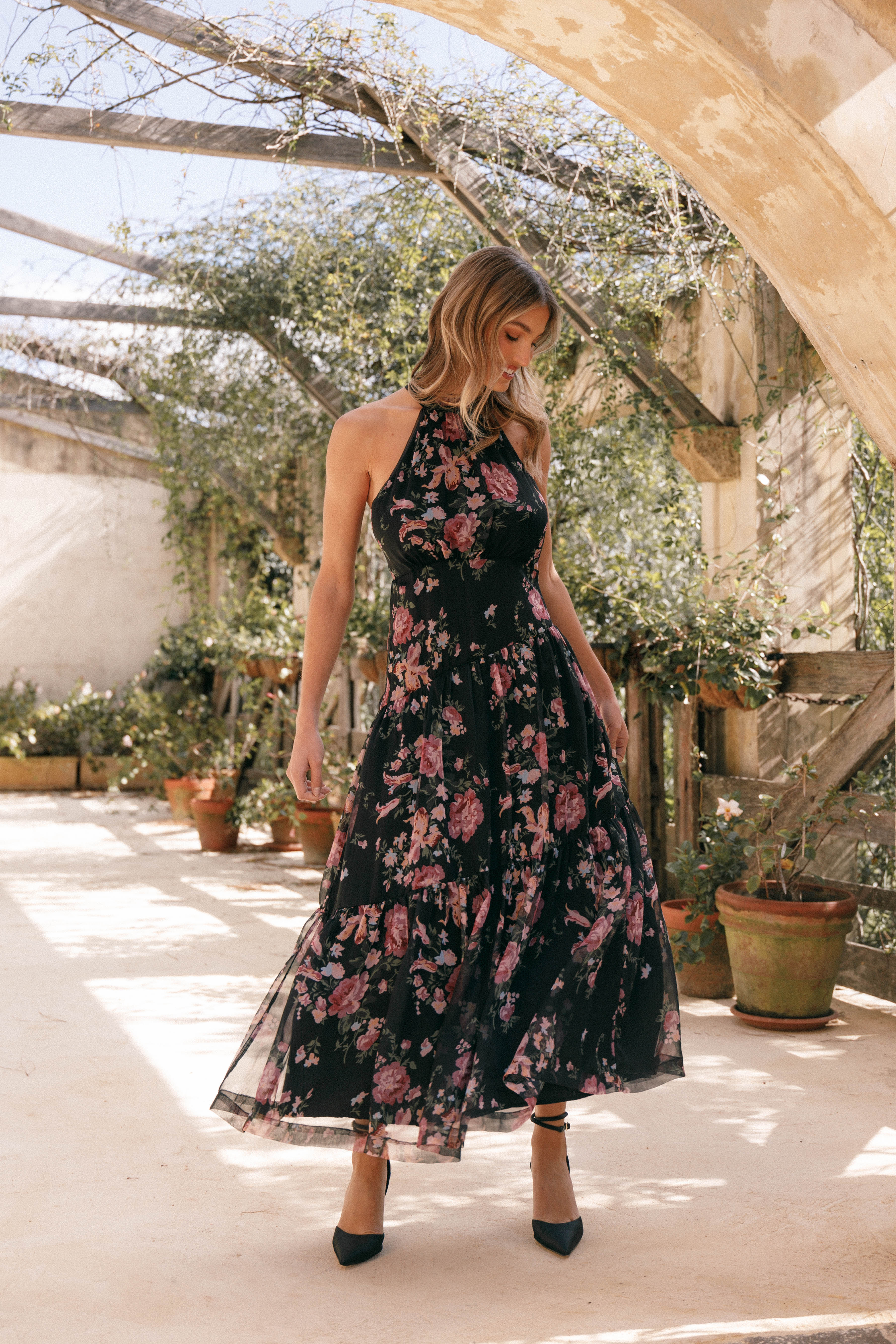 Eden Maxi Dress Black Floral