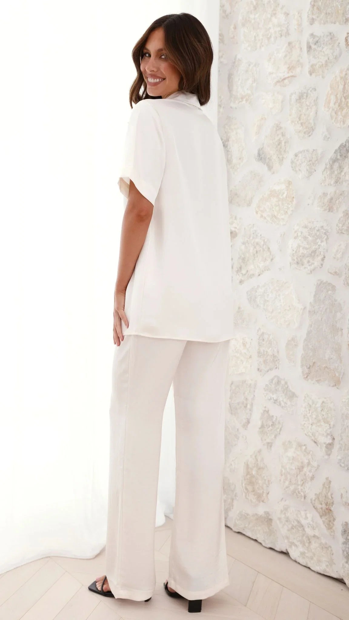 Imogen Button Pants Cream