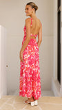Margo Midi Dress Pink Red Floral