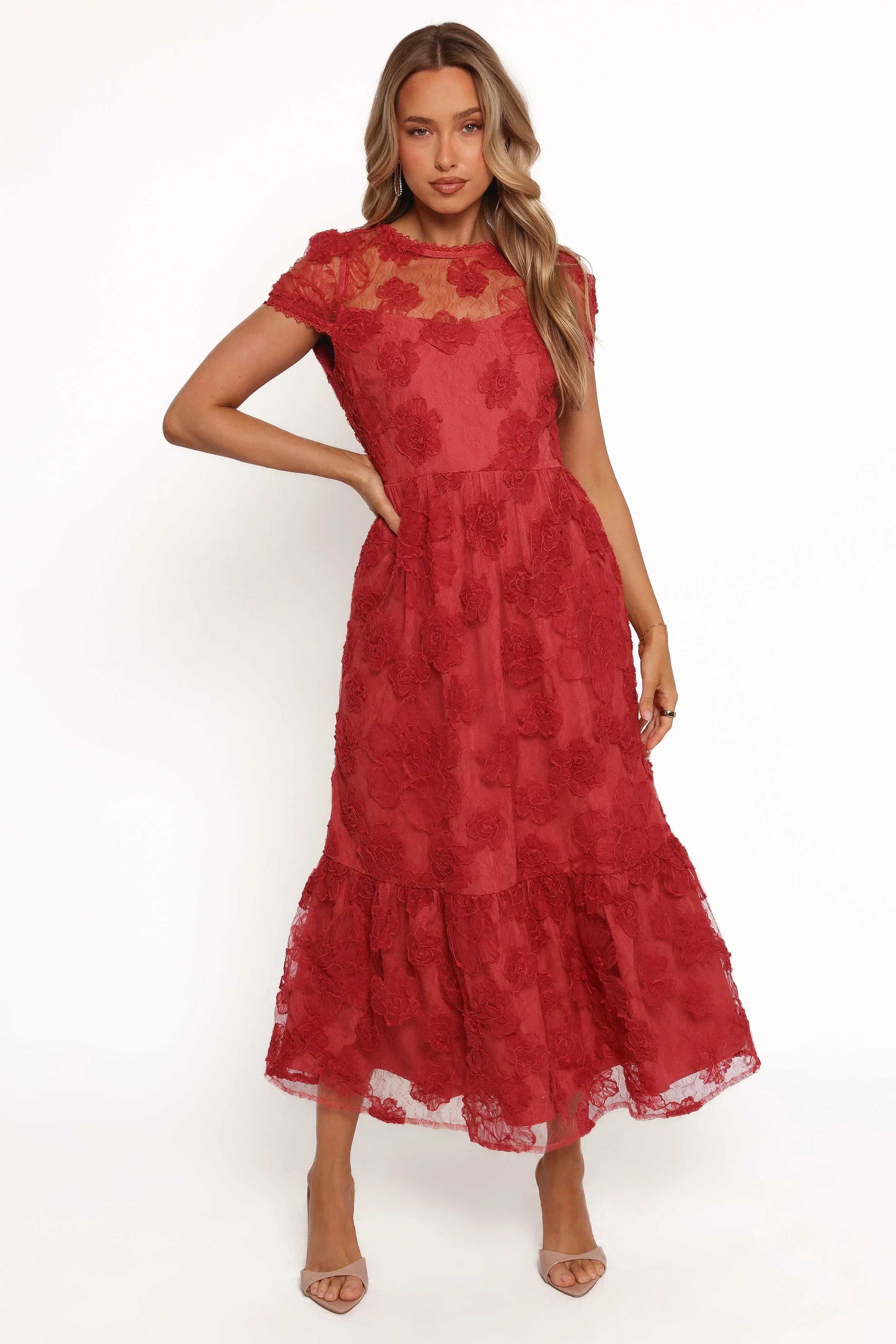 Abbey Midi Dress Wine