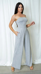 Novah Tube Jumpsuit Gray