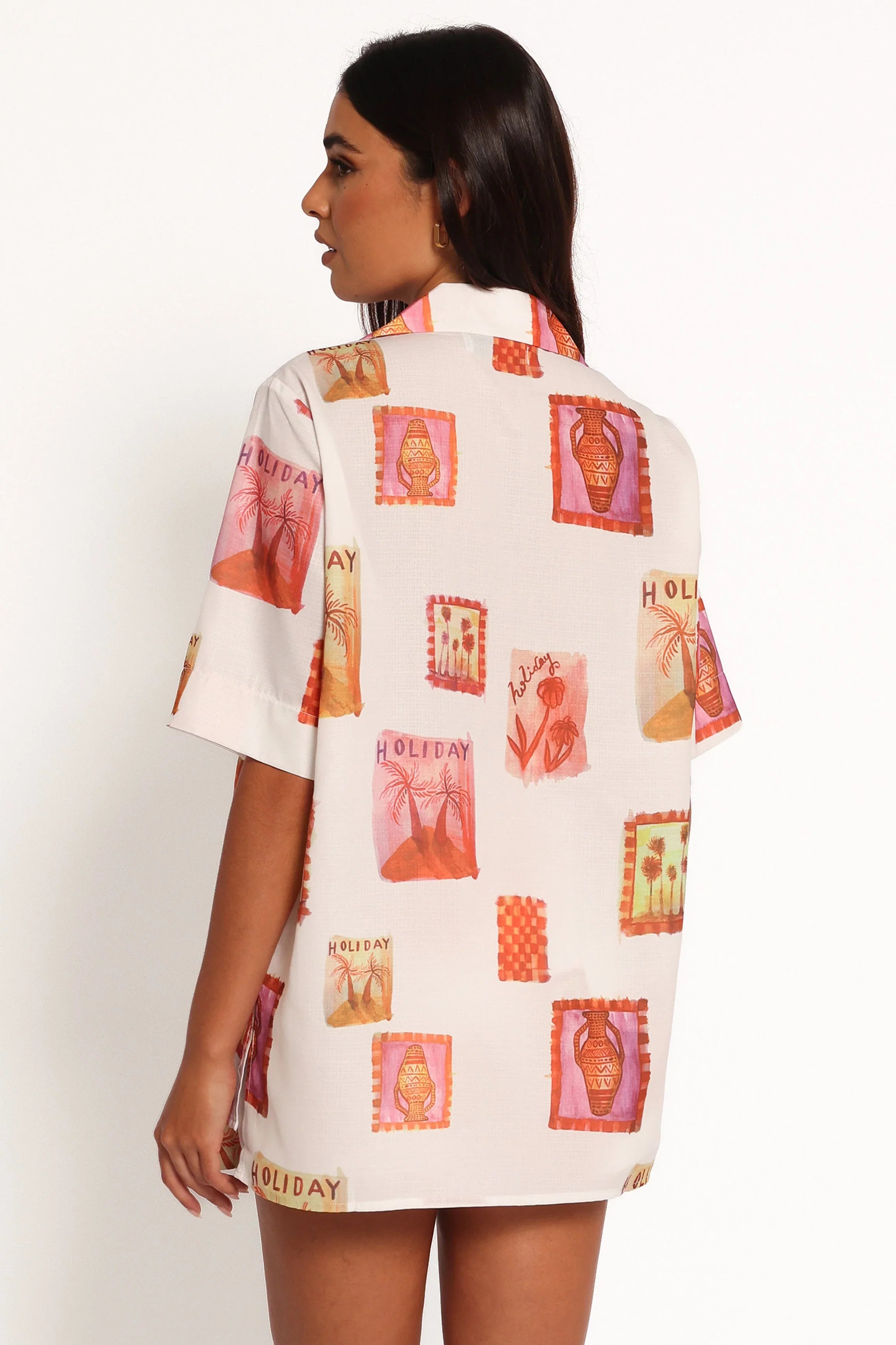 Aaliyah Tie Front Top White Multi
