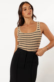 Milla Knit Top Beige Black