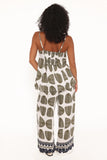 Brianna Pant Set Green Palm Print