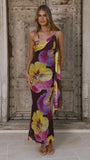Haviana Maxi Dress Purple Yellow Floral