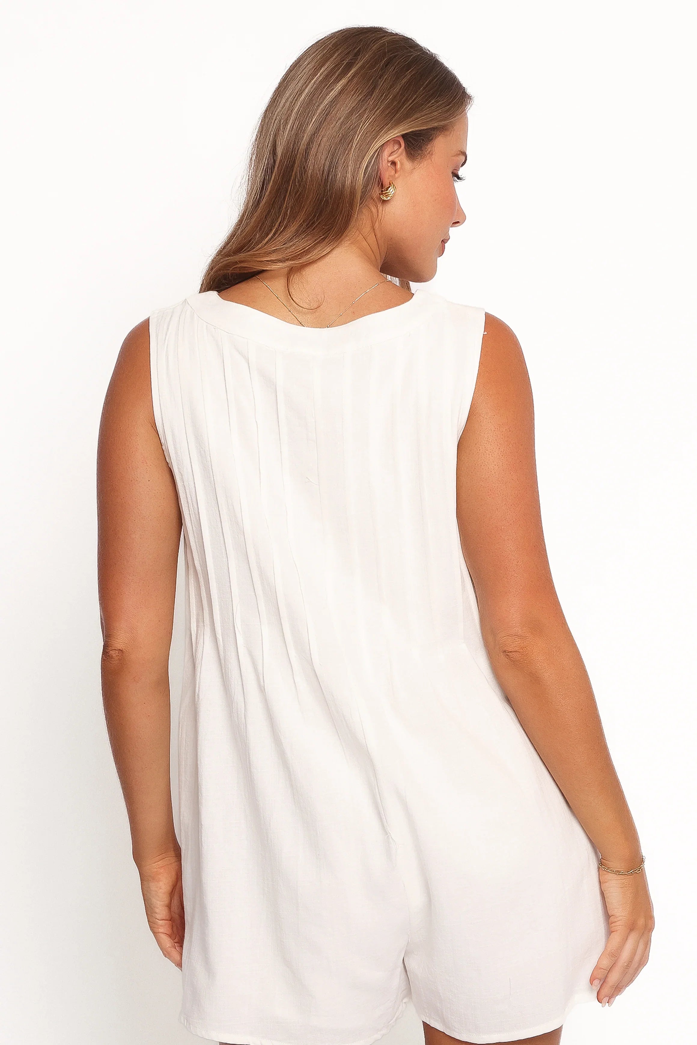 Kallie Tie Front Romper White