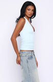 Twice As Nice Halter Top Baby Blue