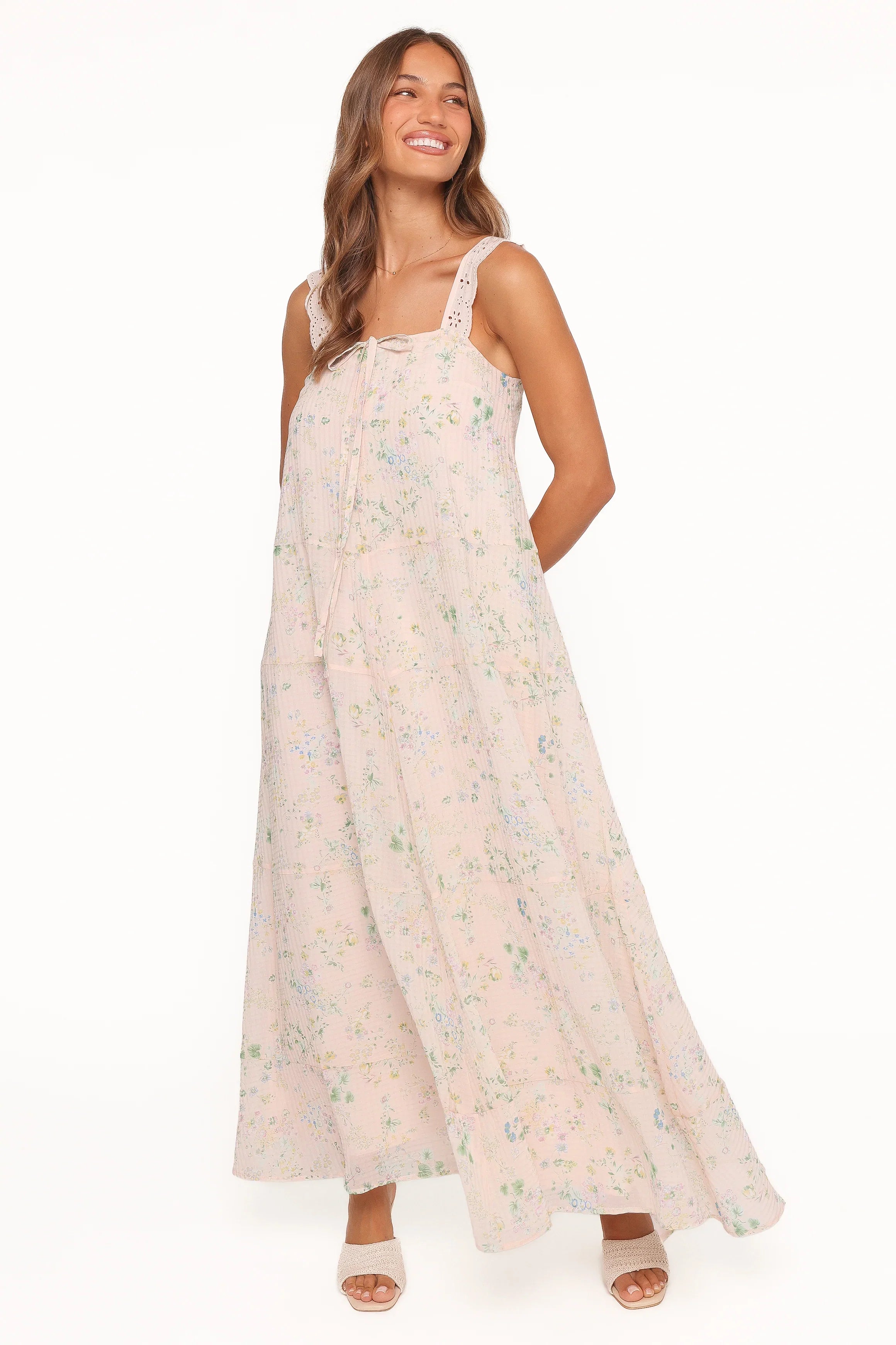 Caroline Maxi Dress Pastel Pink Floral