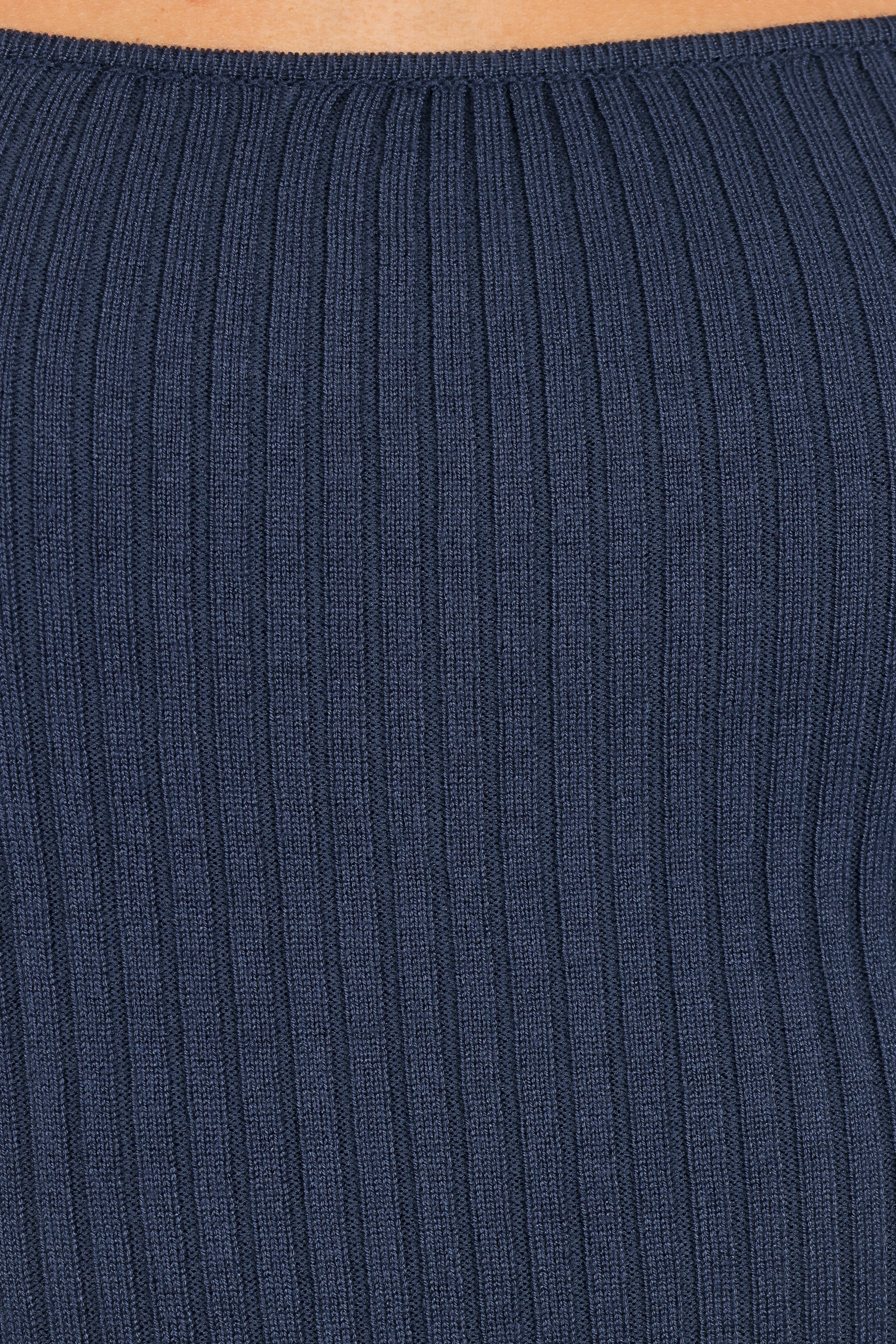 Shani Ribbed Knit Top Dusty Blue