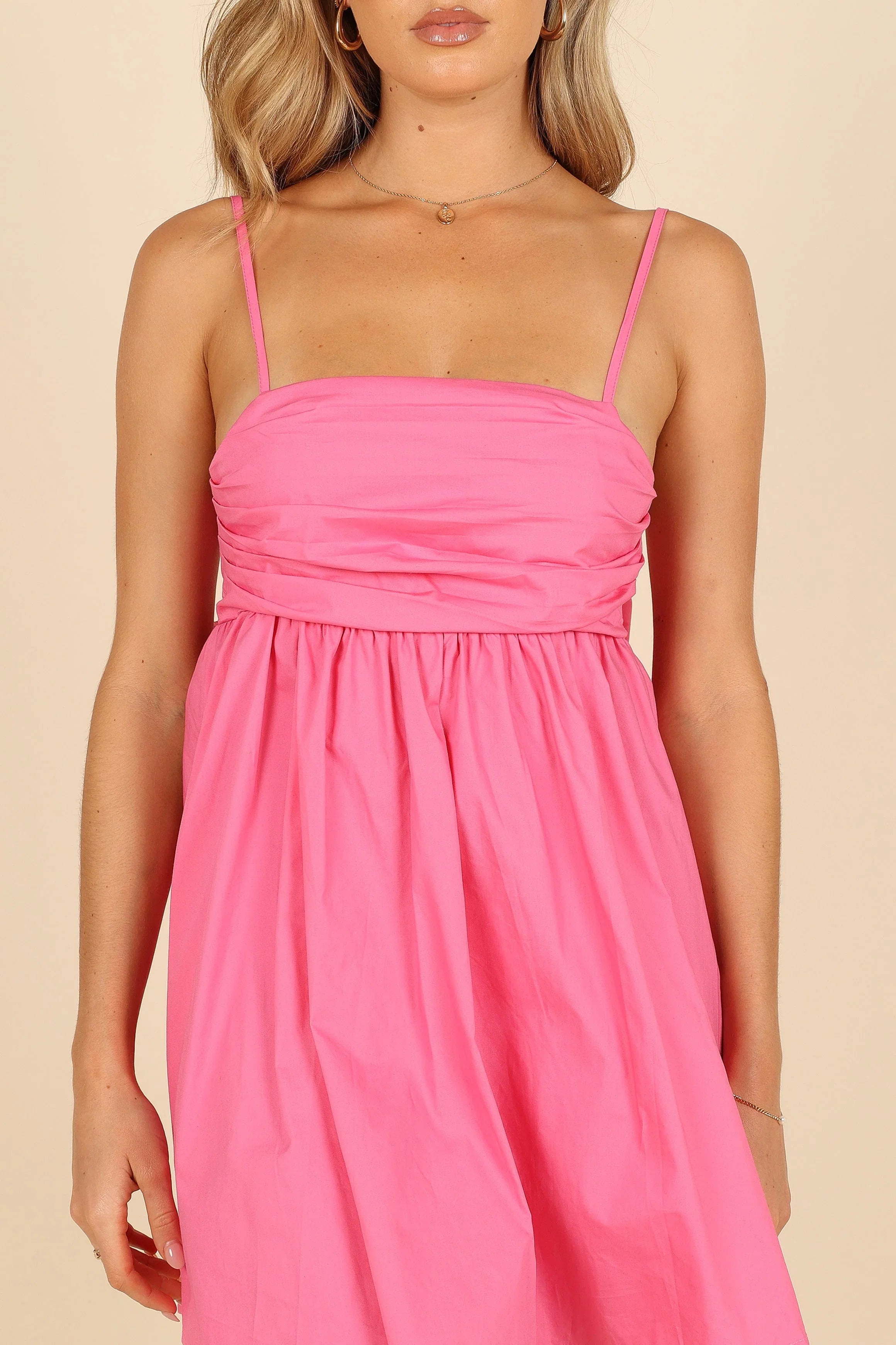 Alice Bow Back Mini Dress Hot Pink