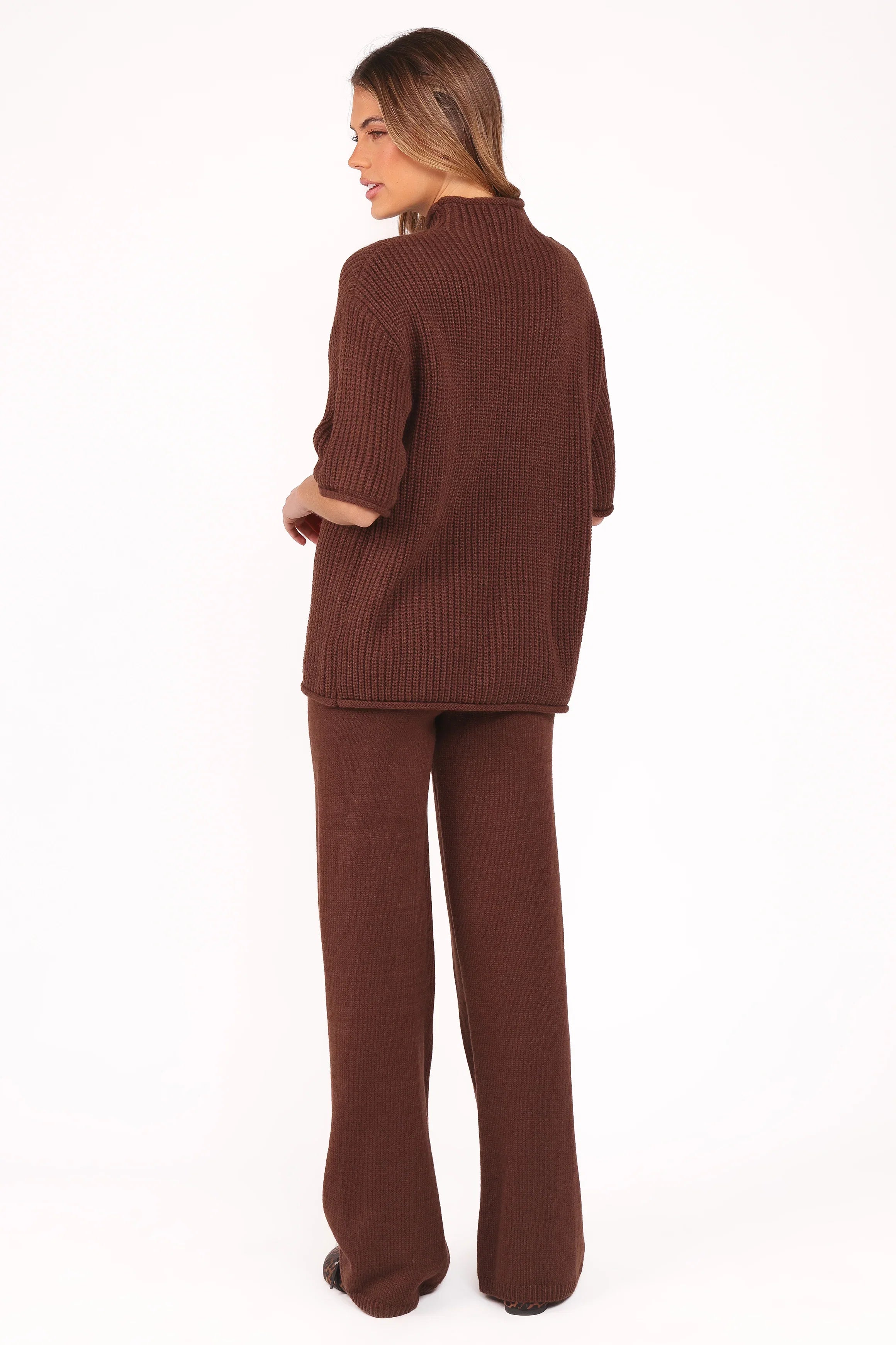 Remii Knit Pant Set Chocolate