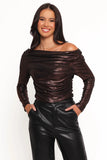 Peppita Metallic Off Shoulder Top Bronze